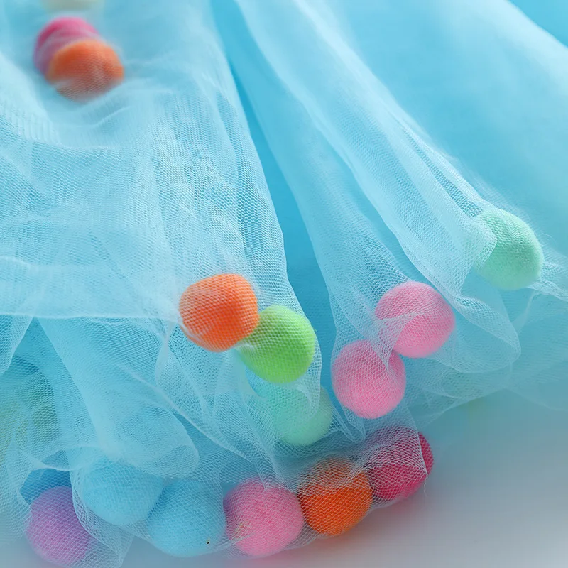 Dance Balls Kid Girls Tutu Skirt Pompon Soft Mesh Lace Children Skirts Ins Style Baby Tutu Pettiskirt Wild Bottoming Princess 5