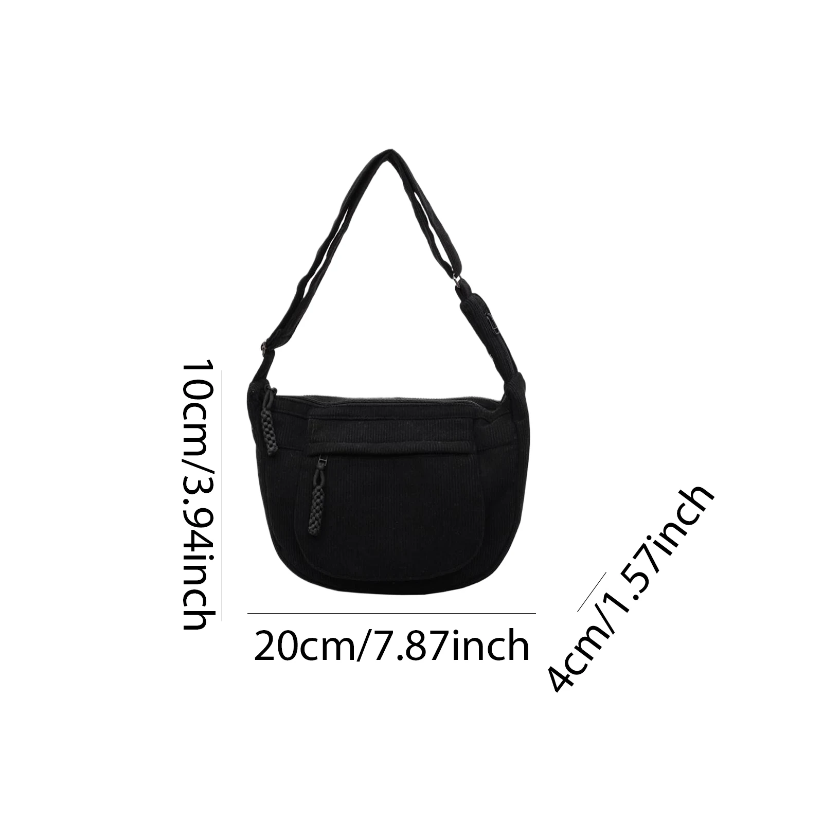 Women Corduroy Crossbody Dumpling Bag Adjustable Strap Large Capacity Shoulder Bag Hobos Crossbody Bag for Travel Hiking Outdoor