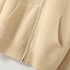 Thickened Women's Cardigan With Long Sleeves  Pockets Hood Fashionable Autumn Winter No Stitching  100% Wool Sweater Girl Tops 6