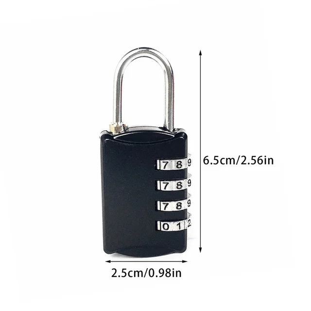 4 Dial Digit Password Lock Combination Suitcase Luggage Metal Code Password Locks Padlock Travel Safe Anti-Theft Cijfersloten 6