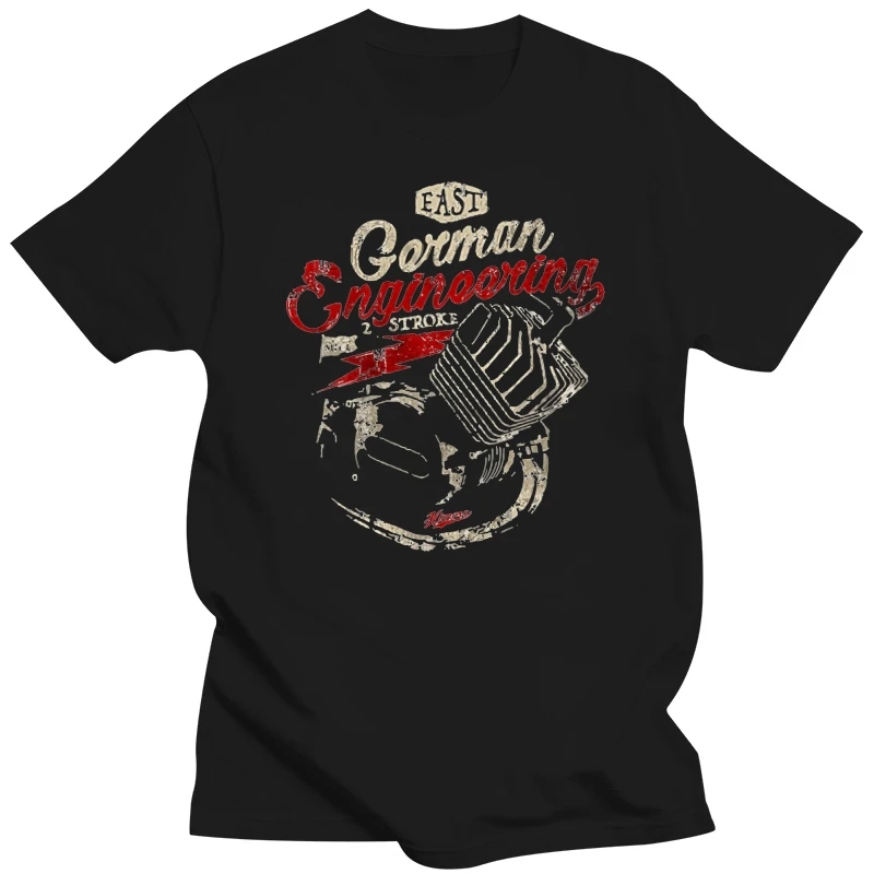 Stampa Manica Corta O-Collo East German Engineering T-Shirt Schwarz Simson 2 Takt Stroke Ddr Ciclomotore Simme Fashion T Shirt Brand