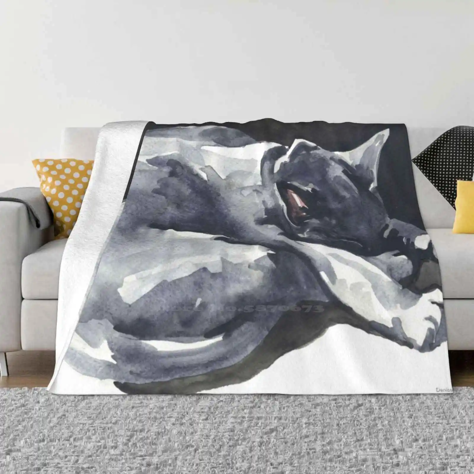 

Cat Naps : The Superhero All Sizes Soft Cover Blanket Home Decor Bedding Cat Kitten Burmese Watercolour Watercolor
