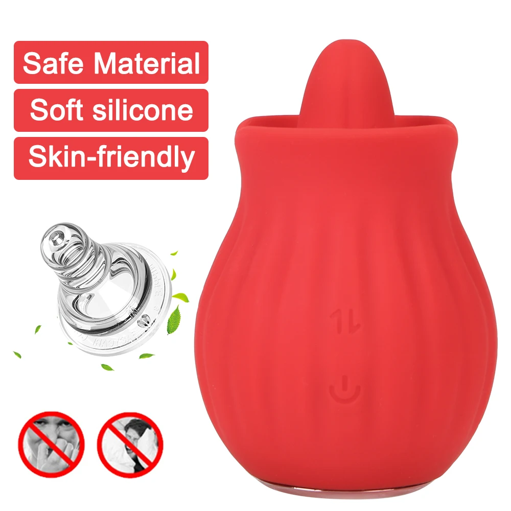 Vibratore Sexy Rose da 82 mm con lingua leccabile per donne, succhia capezzolo, lecca clitoride, plug anale, pompino_voghion.com