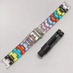 Resin Band for Smart Watch - Stylish Replacement Accessory Bracelet (Black Gray)