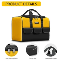Sac à outils de 17 pouces, grand sac à outils avec 6 poches extérieures, sac à outils pour électricien, pour les amateurs de bricolage et les artisans 4