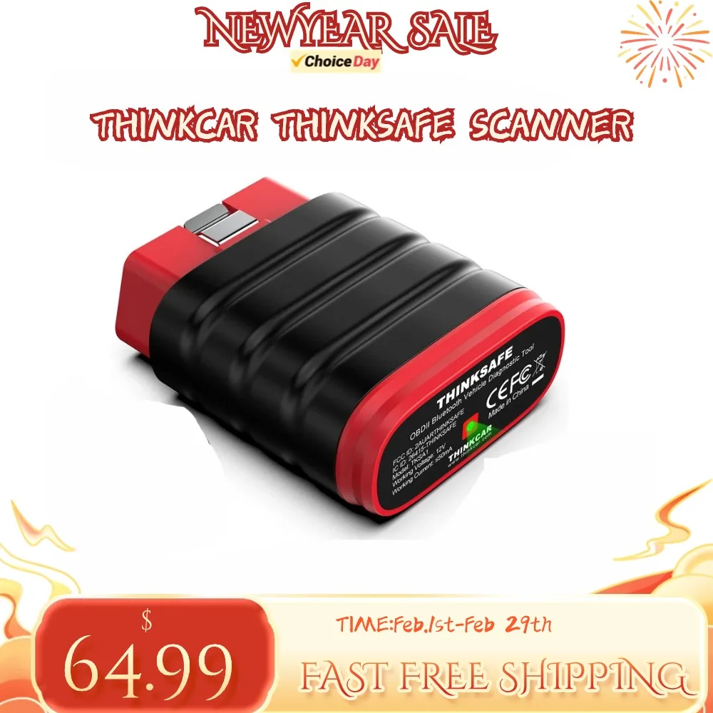 

THINKCAR THINKSAFE OBD2 Scanner Code Reader Blue-tooth Car All System Scan 5 Reset TPMS ABS Service Auto Diag Tool Thinkdiag