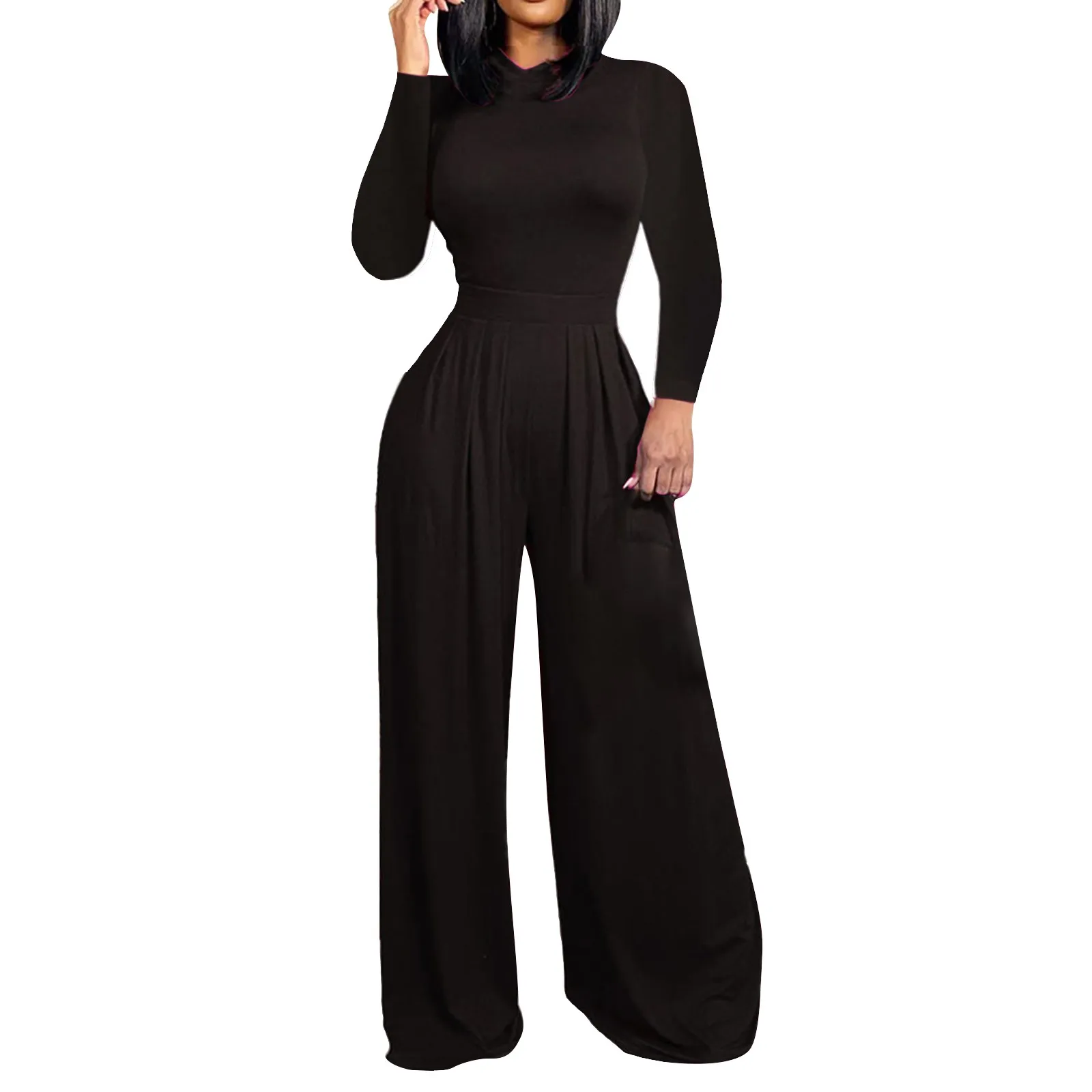 

New Loose Jumpsuits Women Bodysuits Streetwear Plus Size Simple Spring Retro Long Sleeve Fitness Rompers Female Jumpsuit Outfits