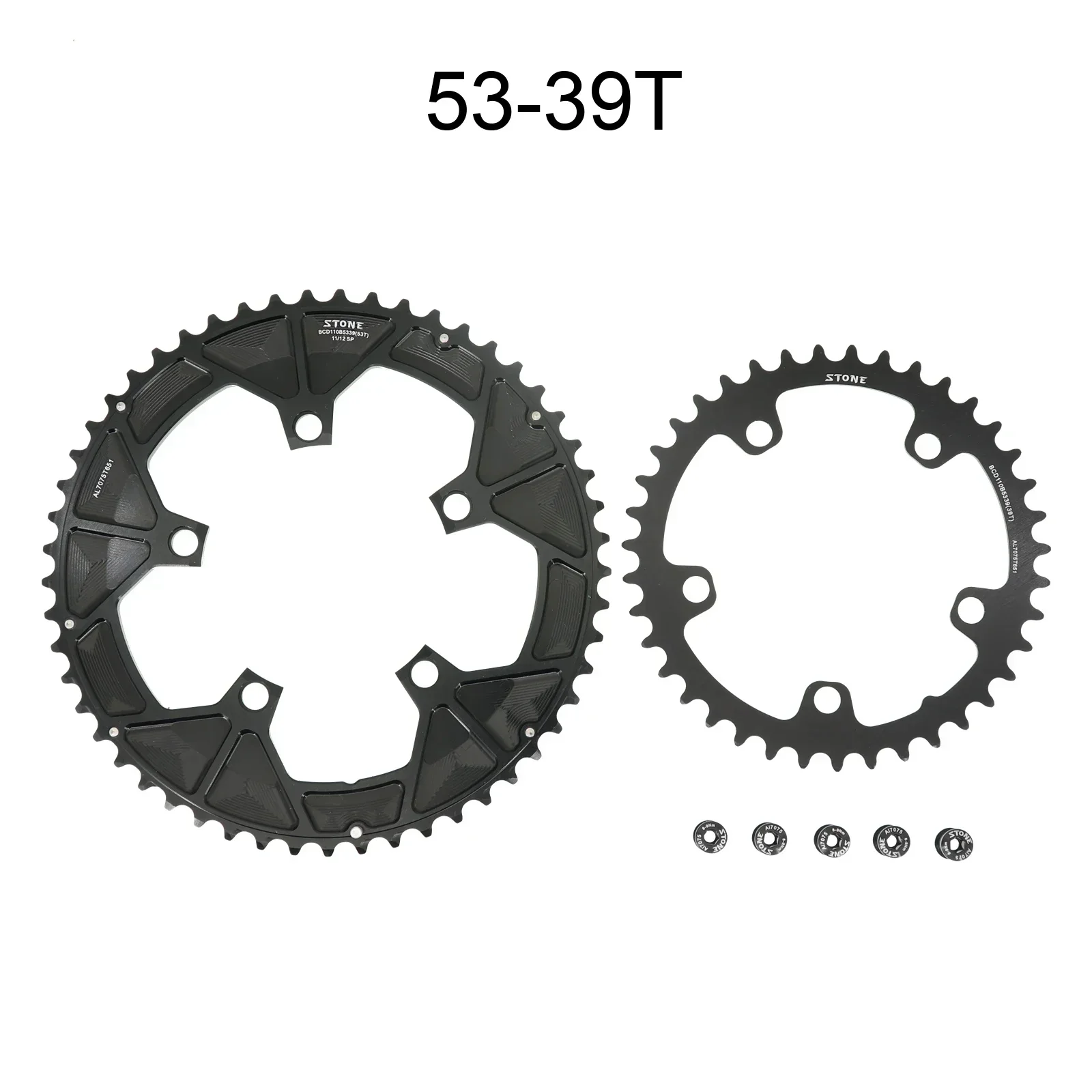 Shimano用ストーンラウンドダブルチェーンリング、12スピード