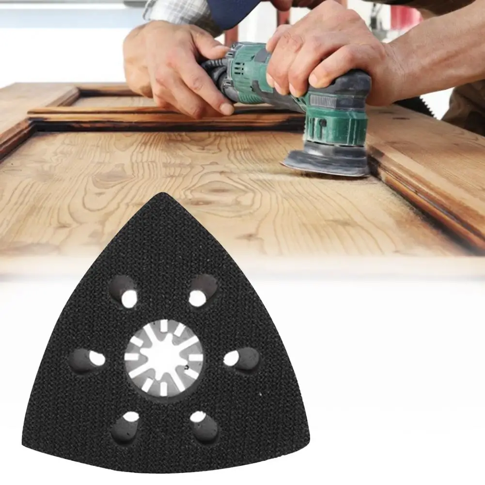Woodworking Sanding Pad 90mm Sand Pad 6 Holes Sanding Pad Quick Release Universal Triangular Sand Saw Blade for Woodworking Multitool Sanding