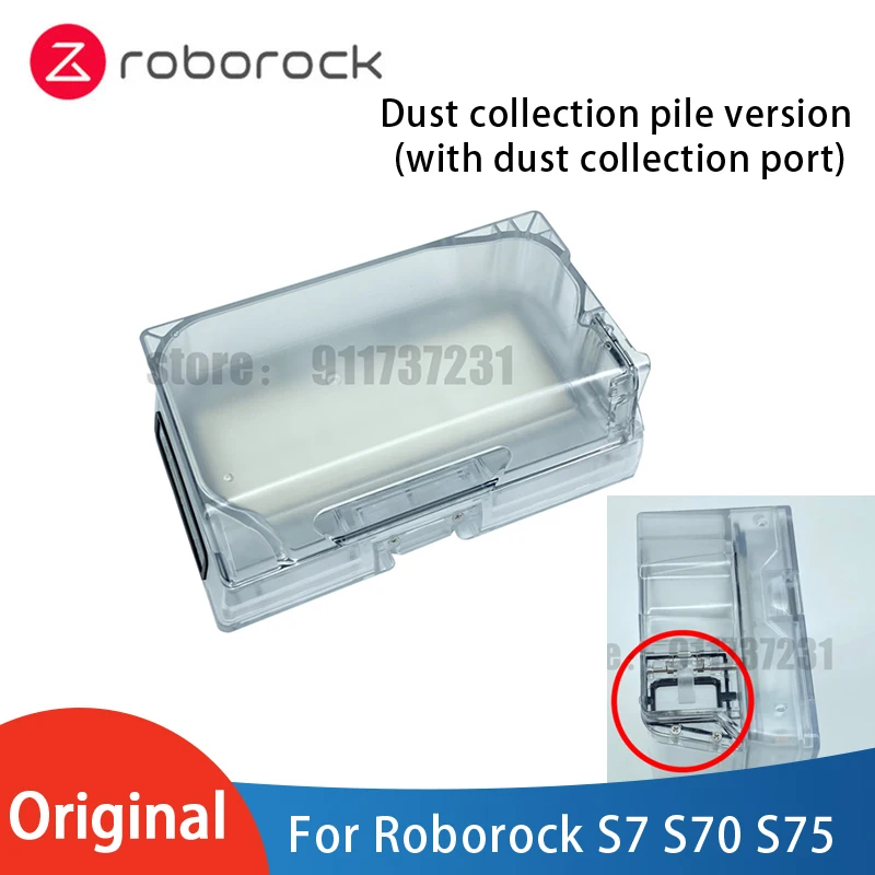 

Original Roborock S70/S75/S75 MaxV/S7 Pro Robot Vacuum Cleaner Dust Box Accessory with Filter (with Dust Collection Port)