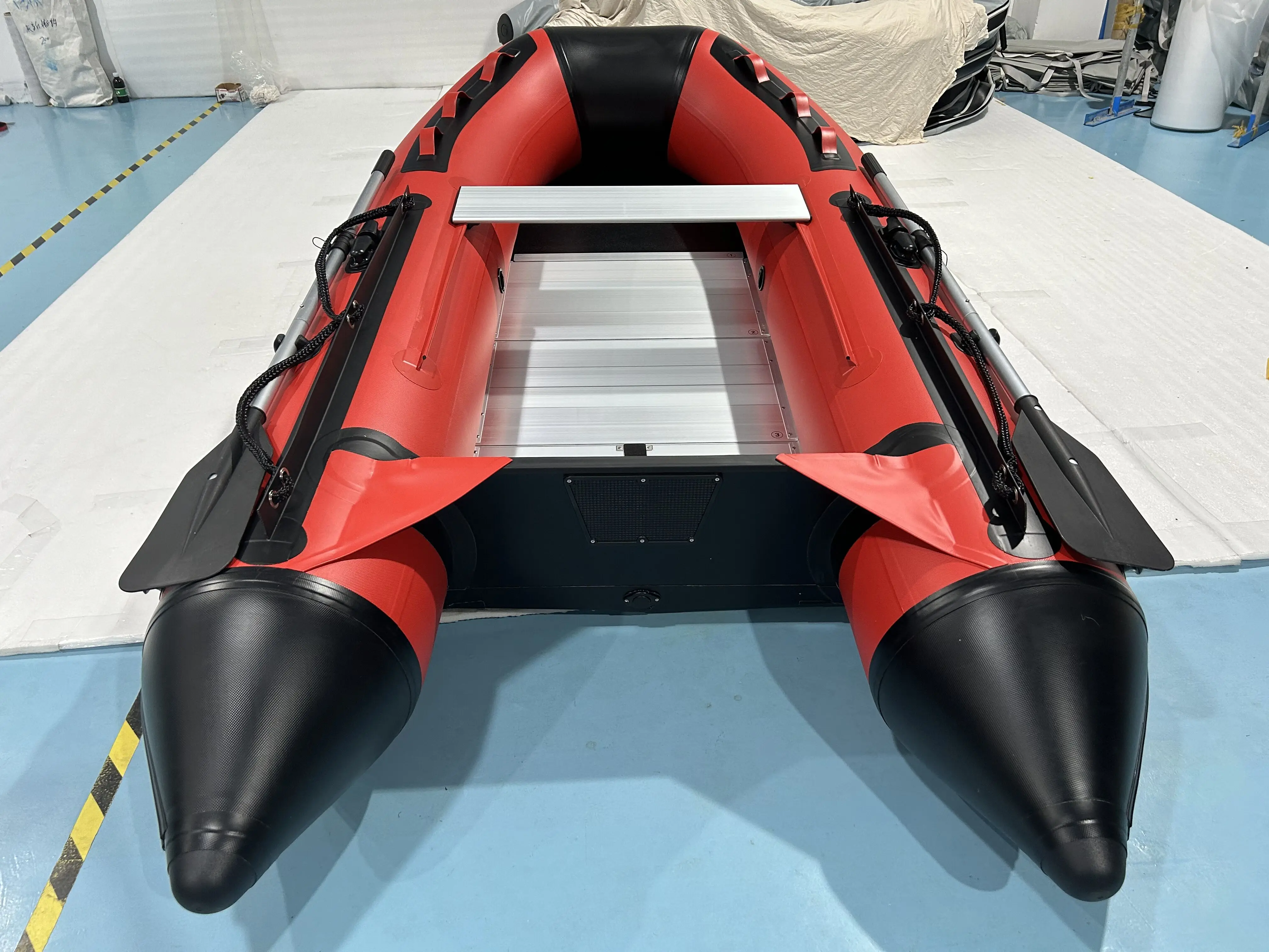 Folded PVC Inflatable Rowing Boat for 4-6 Persons Outdoor Entertainment on Lake River and Offshore
