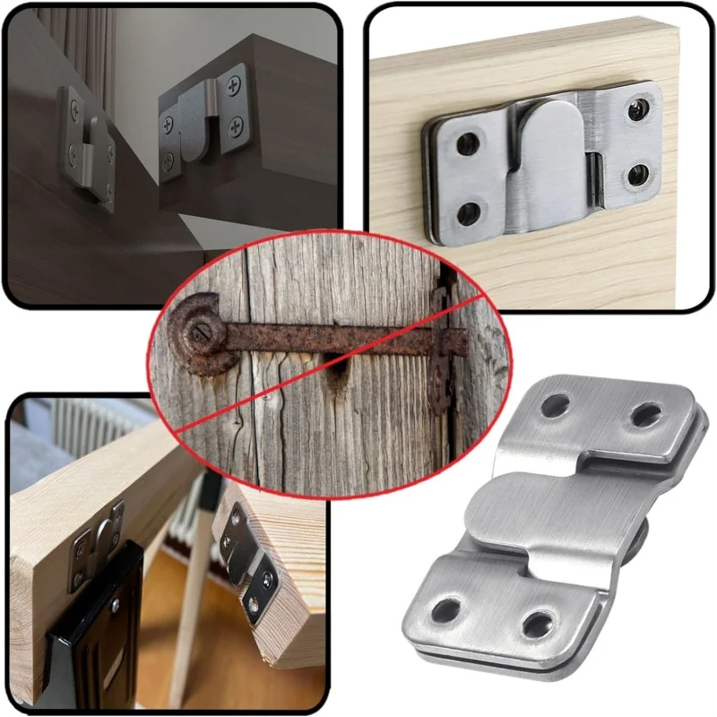 10pcs Stainless Steel Interlock Hanging Buckle Flush Mount Bracket