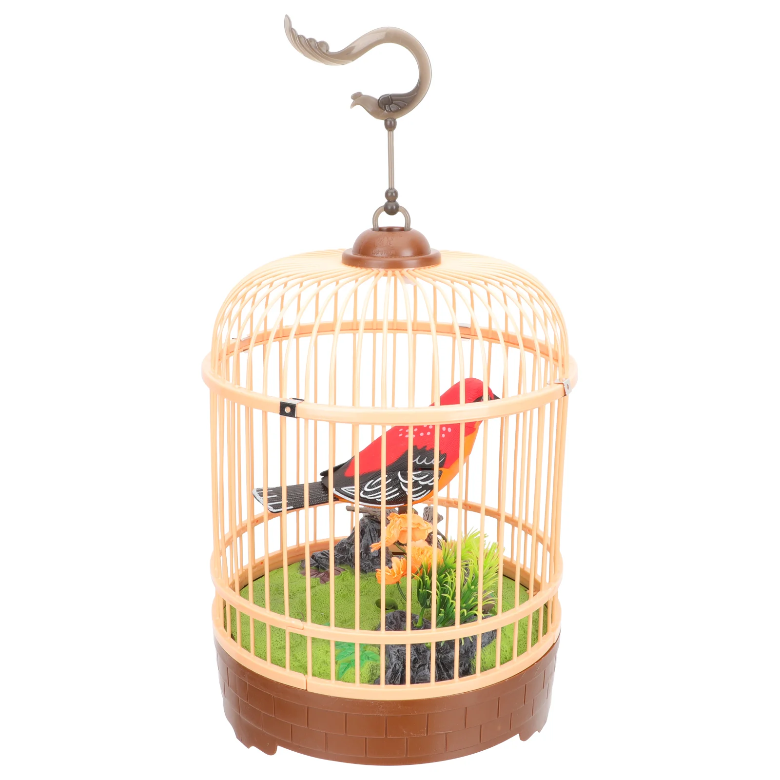 Singing Bird Cage Toy Decor Simulation Plastic Small Toys Hanging For Kids Voice-activated Funny 2