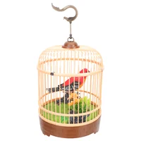 Singing Bird Cage Toy Decor Simulation Plastic Small Toys Hanging For Kids Voice-activated Funny 2