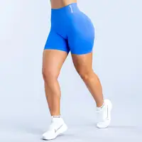Impact Shorts with Logo 4.5'' Low Waist Seamless Yoga Shorts Scrunch Bum Gym Shorts Workout Biker Short Stretch Fitness Short 1