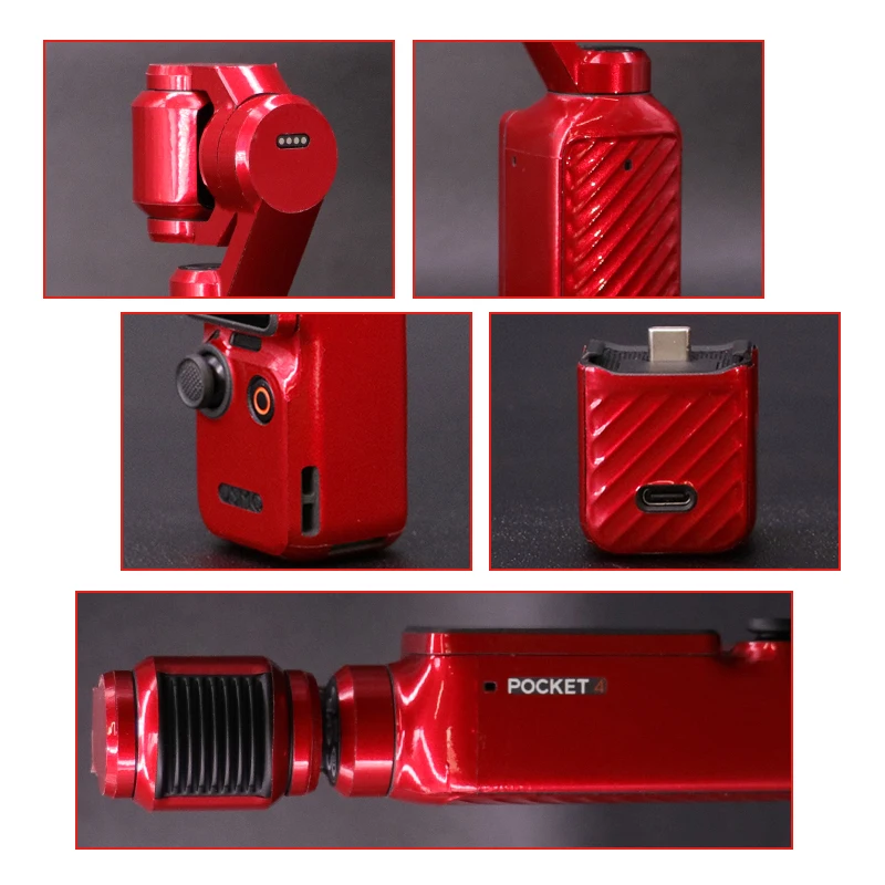 DJI 오즈모 포켓 4 바디 스킨 랩 스크래치 방지 커버 PVC 방수 데칼 (단색) 포켓 4 짐벌 카메라 액세서리