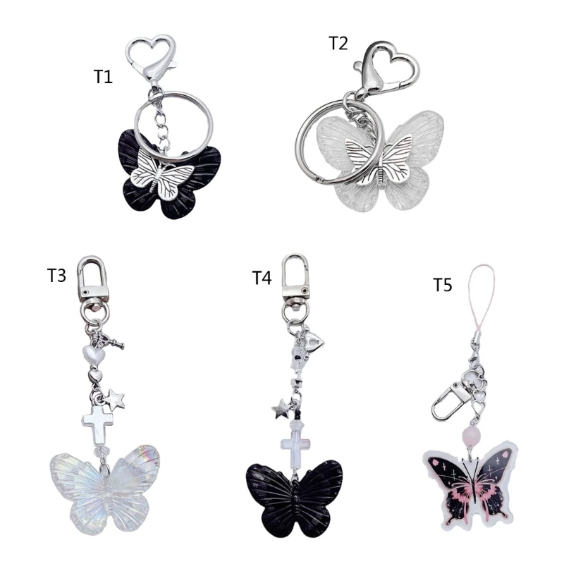 

Vintage Butterfly Keychain Animal Keyring Backpack Charm Gift for Women Girls Pendant Bag Purse Backpack Handbag K3ND