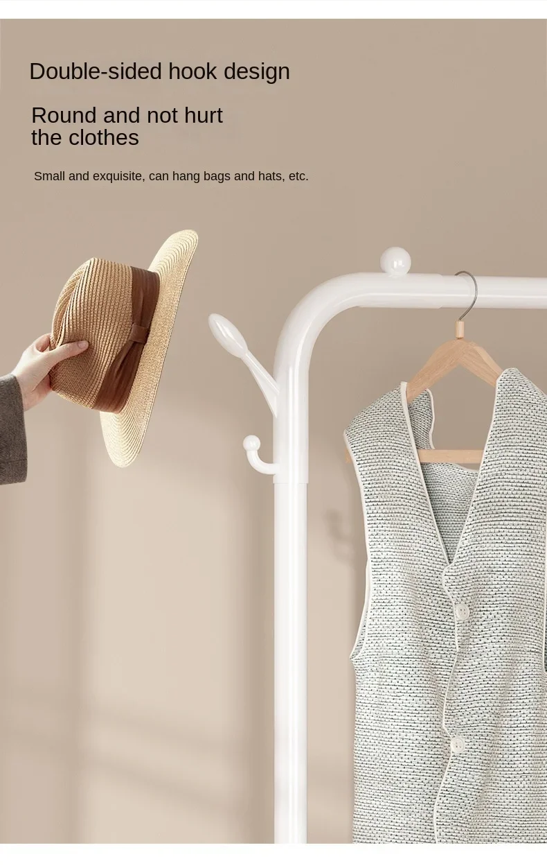 Metal Single Row Balcony Coat Rack Black Coat Garments Rack