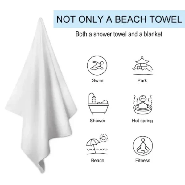 Beach Towel Navy Blue and White Stripe Print Pattern Sun Protection and Windproof Suitable for Pool Camping Travel Blanket 3