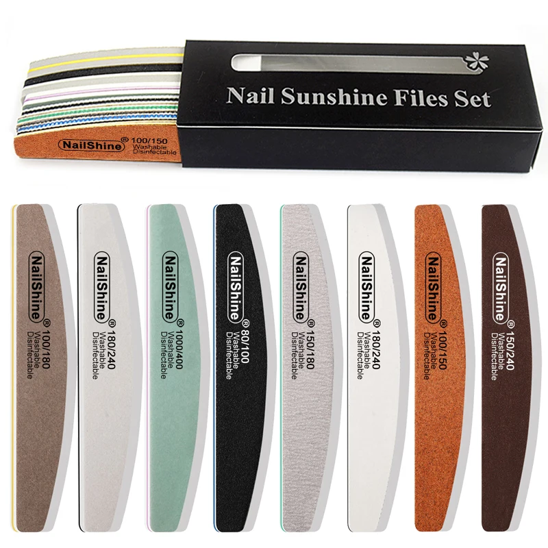8 pezzi/kit set lime per unghie scatola regalo doppio lato buffer per unghie lucidatura manicure pedicure fai da te spugna levigatura carta vetrata strumento nail art_voghion.com
