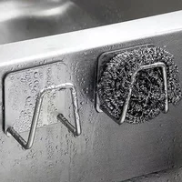 1/3/6pcs Stainless Steel Sink Sponge Rack For Sponge Steel Wire Ball Draining Paste The Inner Wall Of The Sink Kitchen Supplies 1