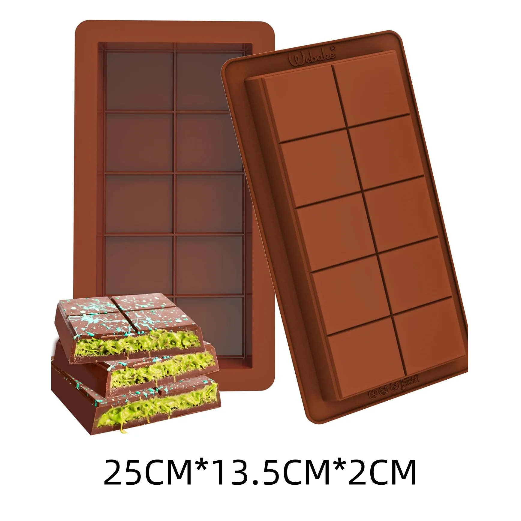 Moule Silicone Tablette Chocolat - Pour Chocolats Dubai, Barres énergétiques, Facile à Démouler
