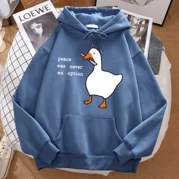 La pace non è mai stata un'opzione Felpa stampata da uomo Street Oversize Autunno con cappuccio Hipster Felpe morbide Hip Hop Abbigliamento sportivo caldo 1