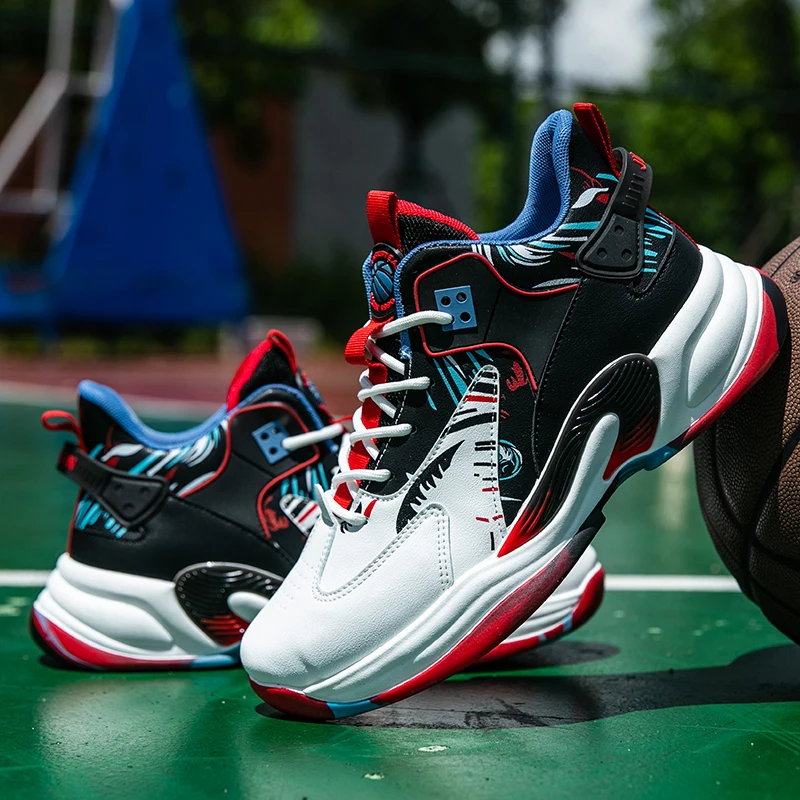 

Wear-resistant basketball shoes men's shoes sneakers four seasons new non-slip men's high-top shoes parent-child couples