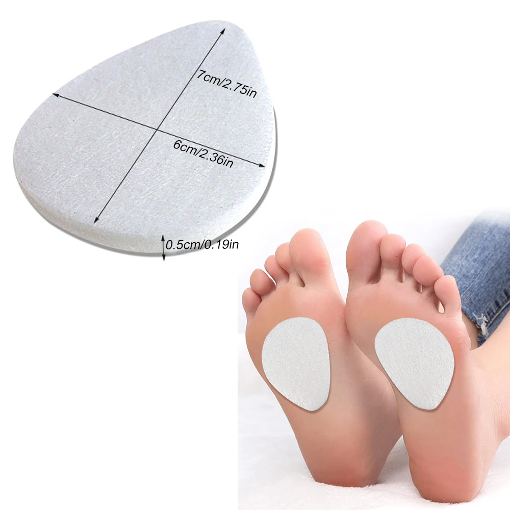 1Pair Metatarsal Felt Feet Pads Insert Foot Cushion Pain Relief Forefoot Support Adhesive Foam Foot Cushion For Men Women