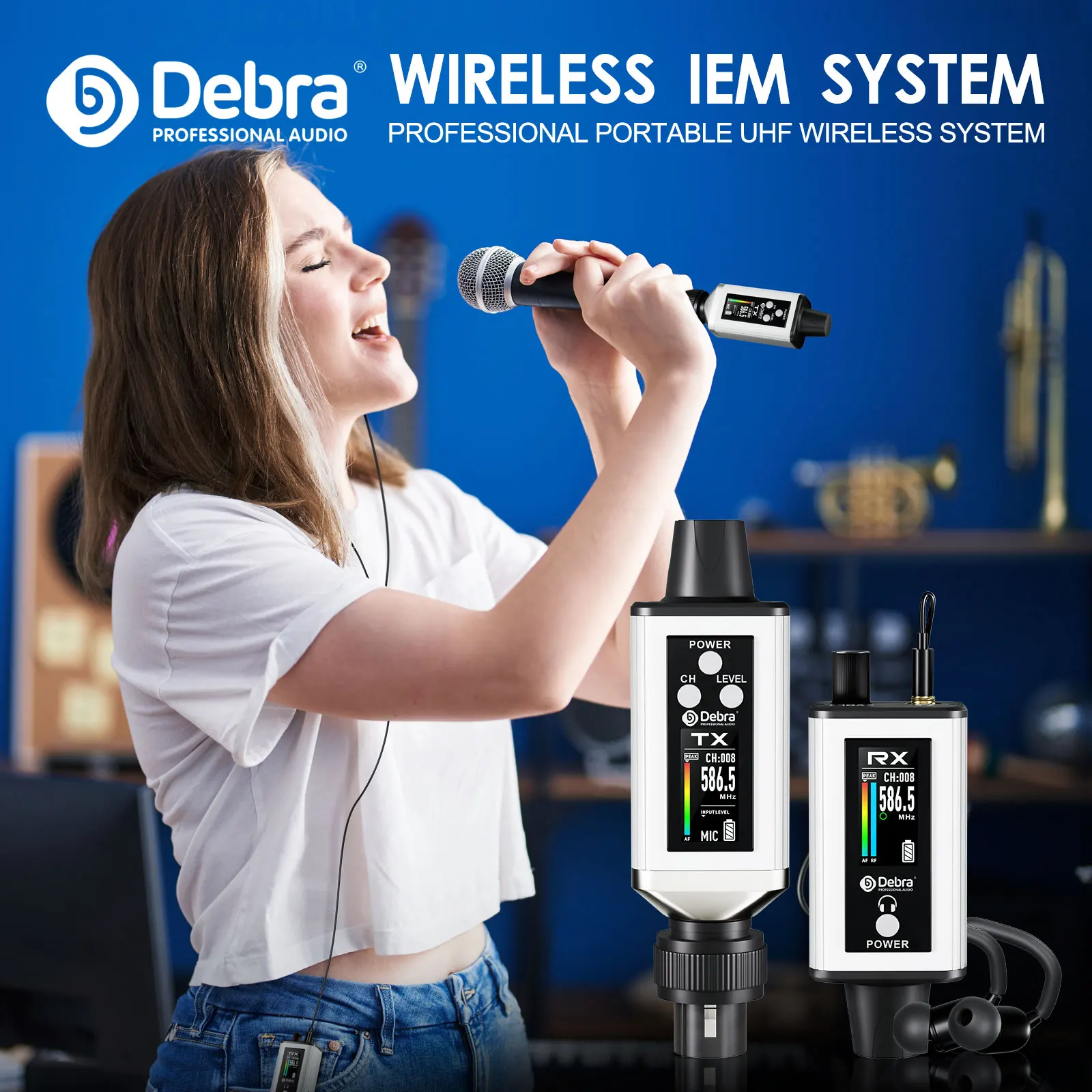 2025 NEW  Audio UHF IEM Stereo EMX-1 wireless monitoring system Rechargeable wit