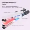 KIPOZI V7 Pro Hair Straightener Curler 2 in 1 Dual Voltage Titanium Straighteners For Salon Auto Shut Off Flat Iron  Purple 3