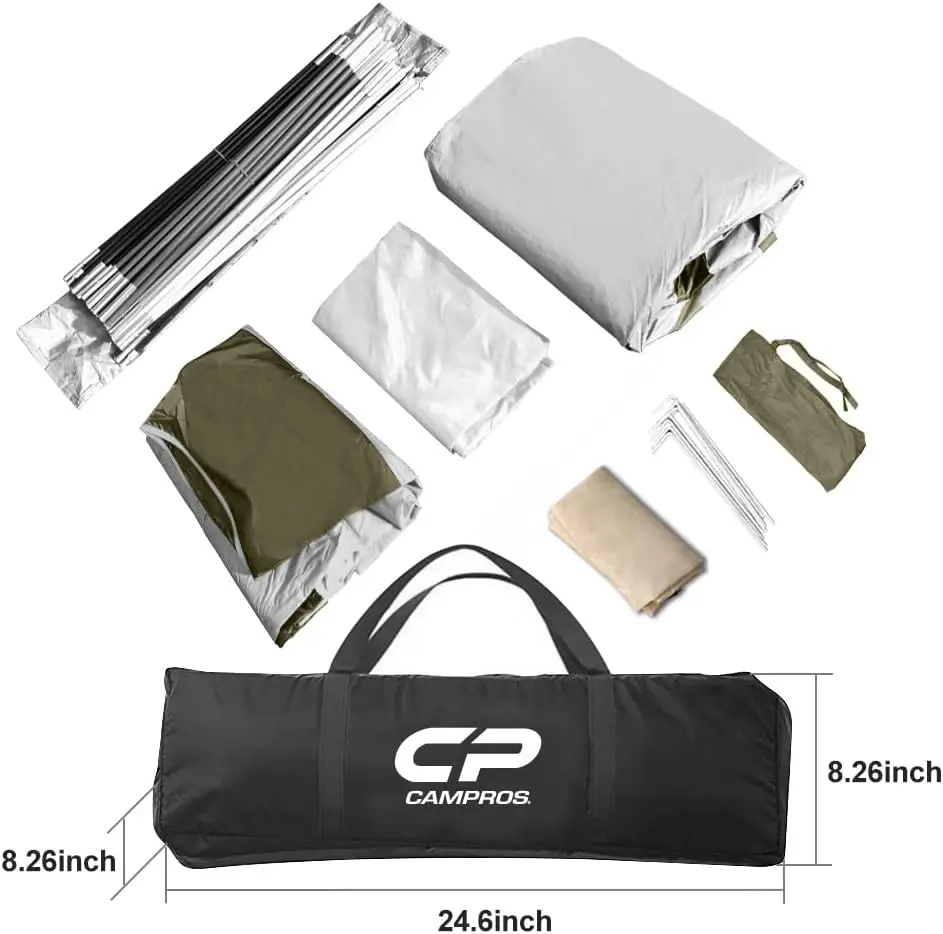 Tent 8 Person Camping Tents, Weather Resistant Family Tent, 5 Large Mesh Windows, Double Layer, Divided Curtain for S