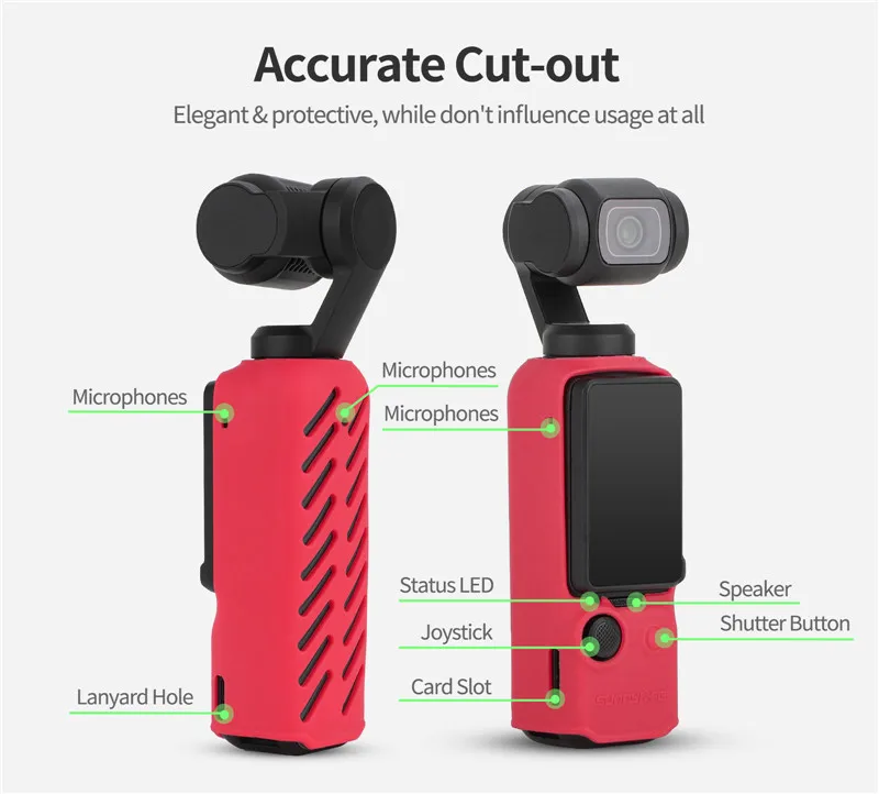 Silicone Protective Cover for DJI Pocket 3 Anti-Scratch Gimbal Camera Handle Protective Case Lens Cap for Osmo Pocket 3