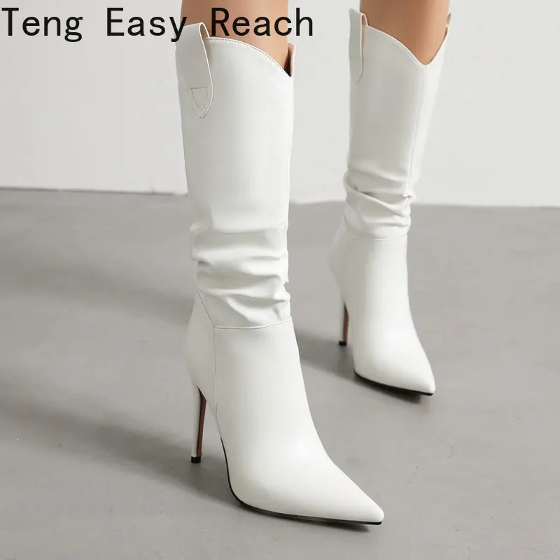 2022 Sexy Thin High Heel Knee High Boots Fashion Pointed Toe Autumn