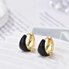 Boucles d'oreilles créoles rondes tendance pour femme, émail rouge, bleu, rose, noir, couleur or, boucles d'oreilles vintage élégantes, bijoux féminins