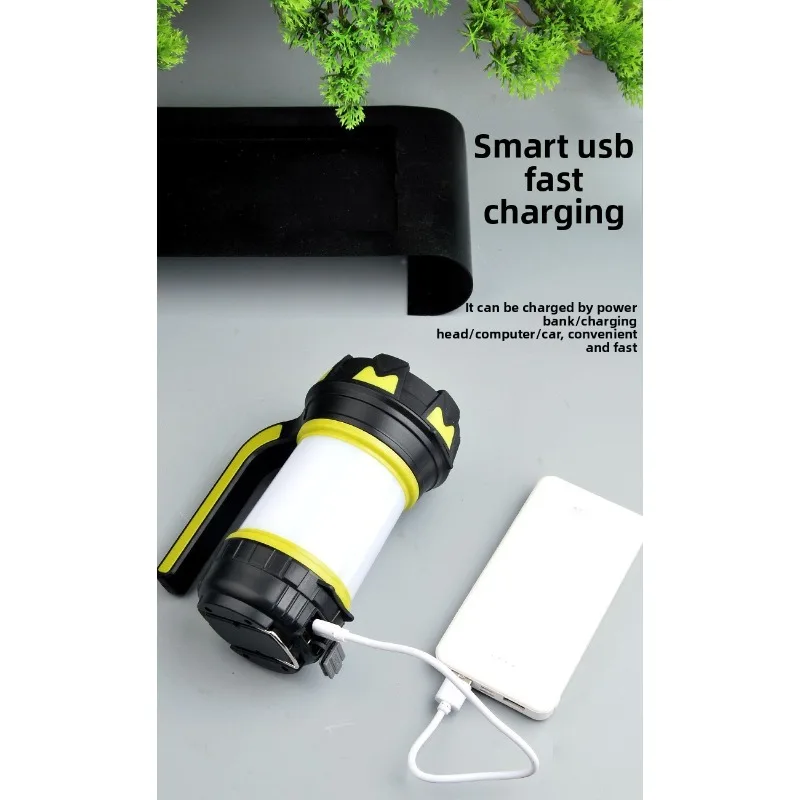 다기능 LED 캠핑 랜턴: USB 충전, 지능형 출력, 대형 컵형 초강력 손전등, 측면 조명 포함