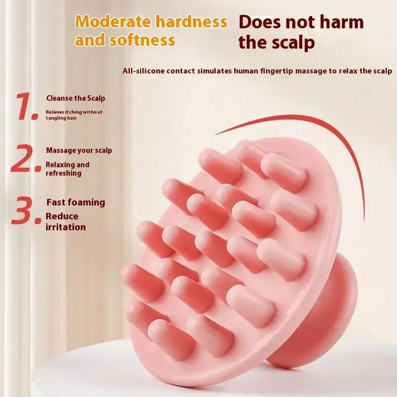 Shampoo in silicone Massaggiatore per capelli cuoio capelluto Shampoo Massaggio Pettine Spazzola per massaggio da bagno Massaggiatore per cuoio capelluto Spazzola per capelli Doccia Pettine Strumento per la cura - immagine 2
