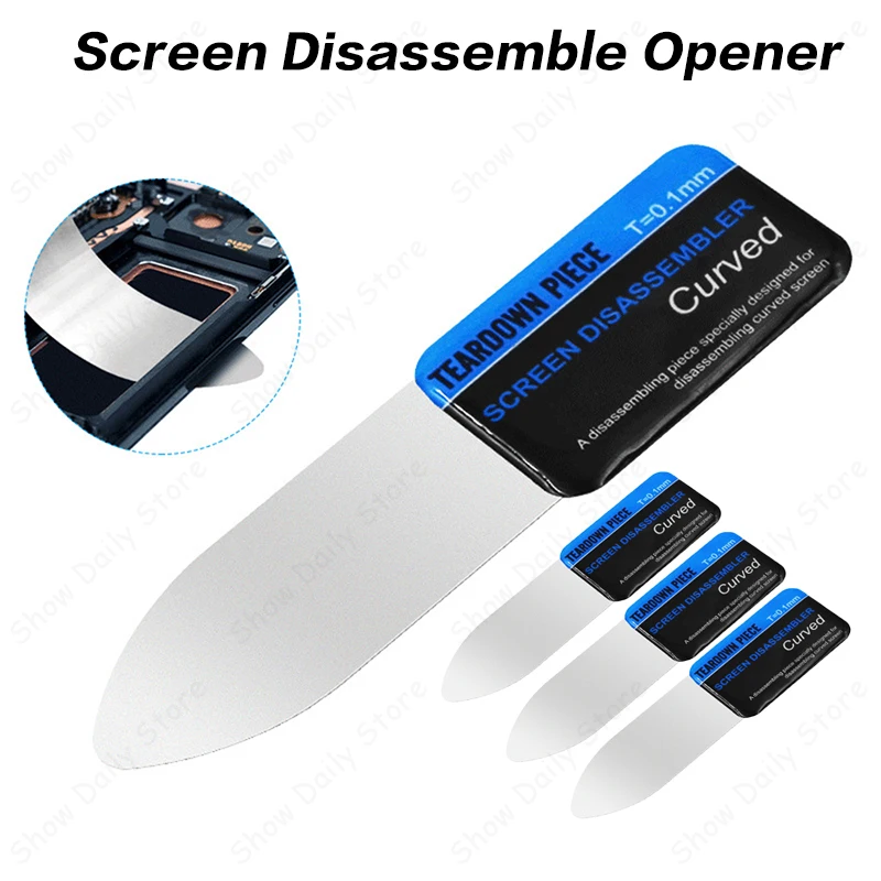 Mobile phone repair tools Phone Curved LCD Screen Spudger Opening Pry Card Ultra Thin Flexible Disassemble Steel Metal