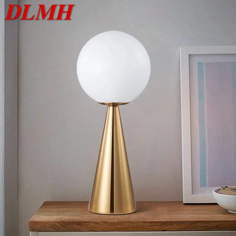

DLMH Nordic Gold Table Lamp LED Modern Creative Design Simple Bedside Decor Desk Light for Home Living Room Bedroom