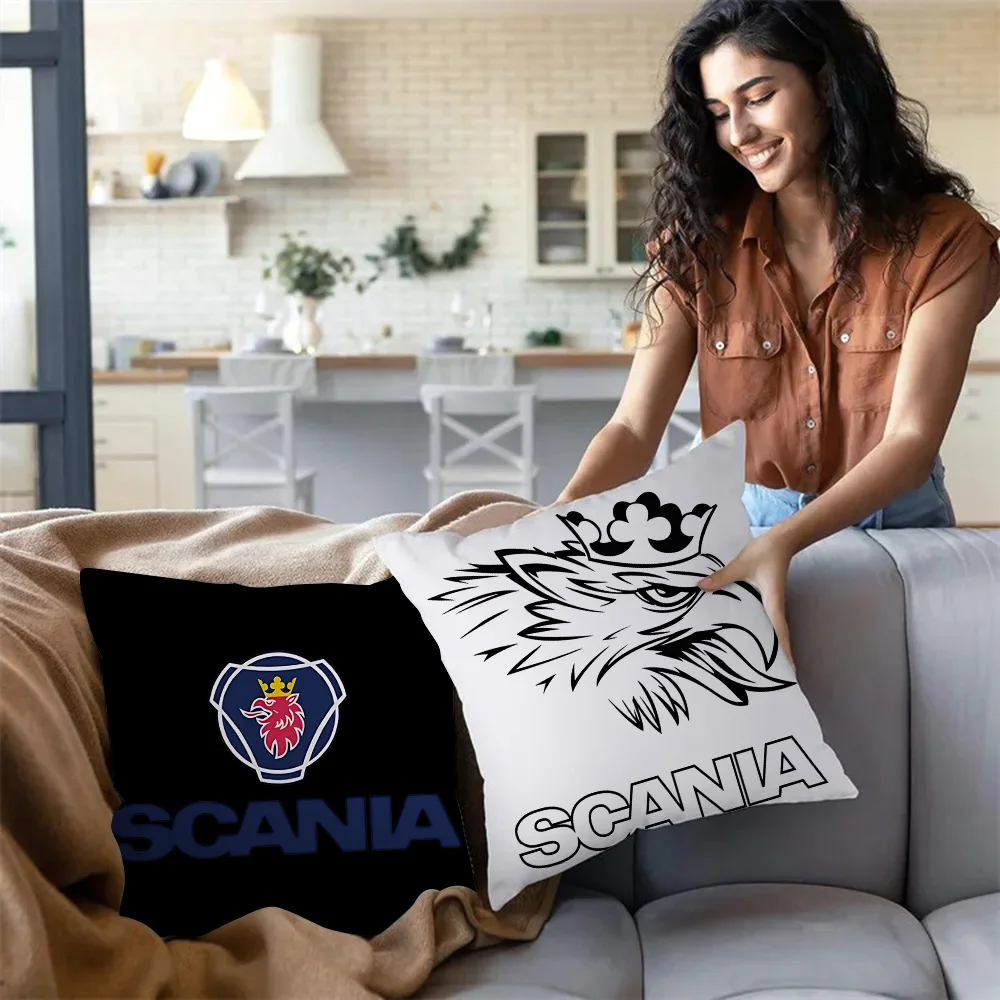 Pillow Covers Cartoon Sofa Decorative Home Double-sided Printing Short Plush Cute Cushion Cover S-S-Scanias 3