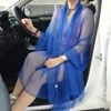 Korean Solid Color Transparent Sexy Thin Chiffon Beach Towel Sunscreen Shawl Women Summer Air Conditioning Ice Silk Scarf 2