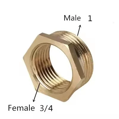 Brass Reducing Hexagon Adapter for Fuel, Water, Gas, and Oil Connections
