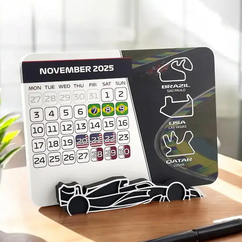 Desk Calendar Racing Calendar For F1 Fans Office Decor