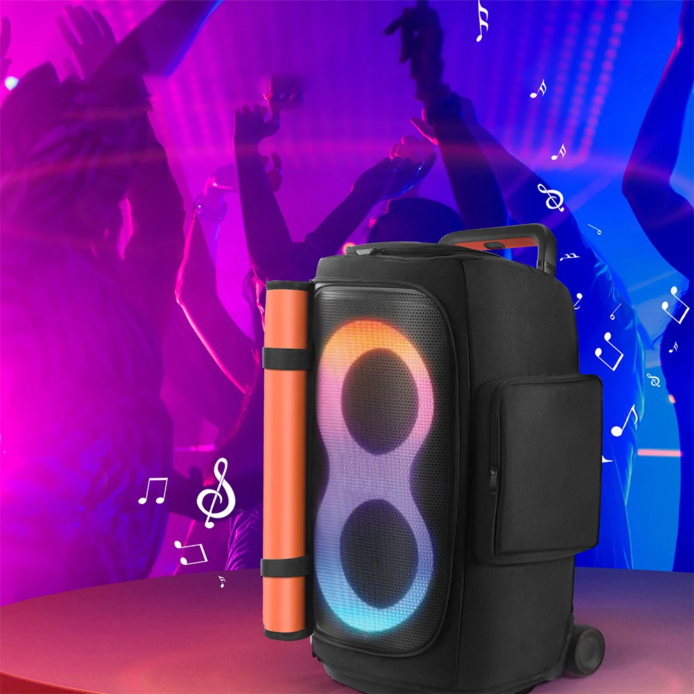마이크 포켓이 있는 패딩 처리된 스피커 보호 커버 양면 스피커 보관 가방 PARTYBOX 520 보관 가방용 지퍼 잠금 장치