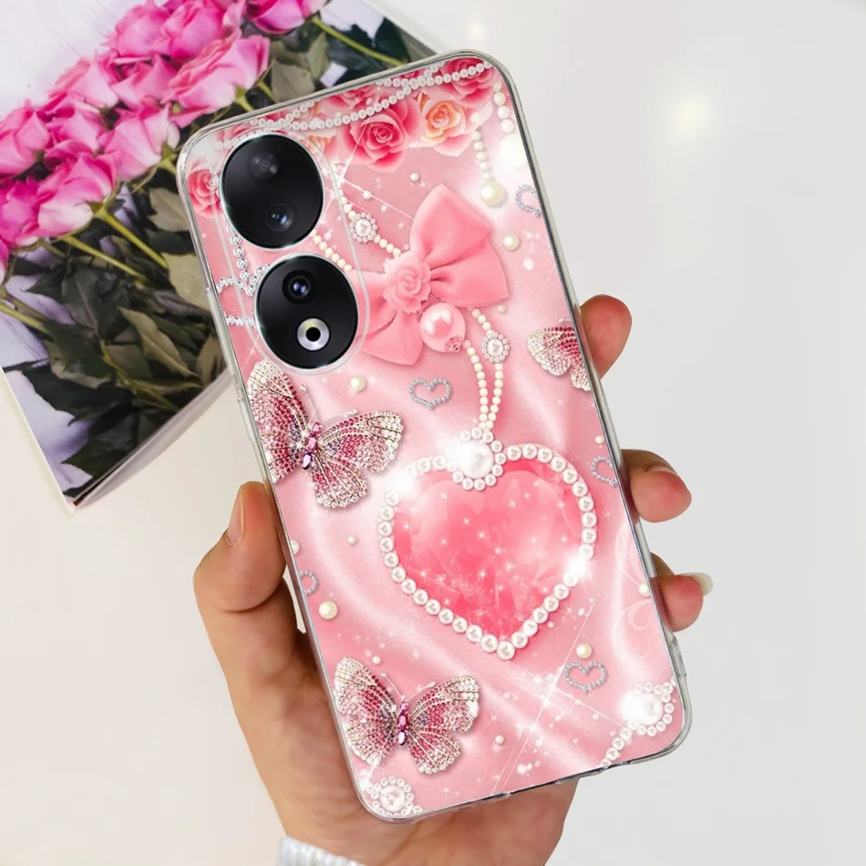 Elegant Flower Butterfly Pattern Soft Silicone TPU Phone Case