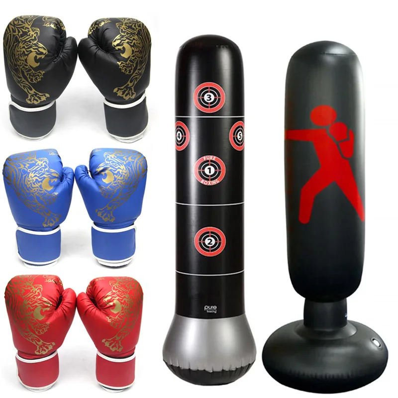 

Inflatable Boxing Punching Bag for Adult Children Boxing Equipment Sandbag BoxingTraining Column Target Stress Relief