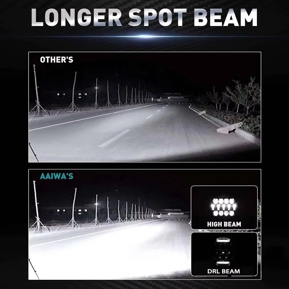 7인치 LED 작업등 바, 지프 4X4 SUV UTV ATV 오프로드 보트 트랙터 트럭 차량용 범용 주행 스포트라이트 안개등