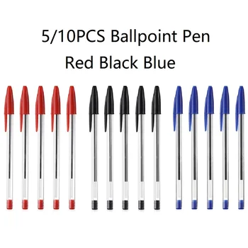 5/10 pz nero rosso blu penna a sfera 1.0mm penna a sfera studente firma penna penna scrittura cancelleria scuola accessori per ufficio 1
