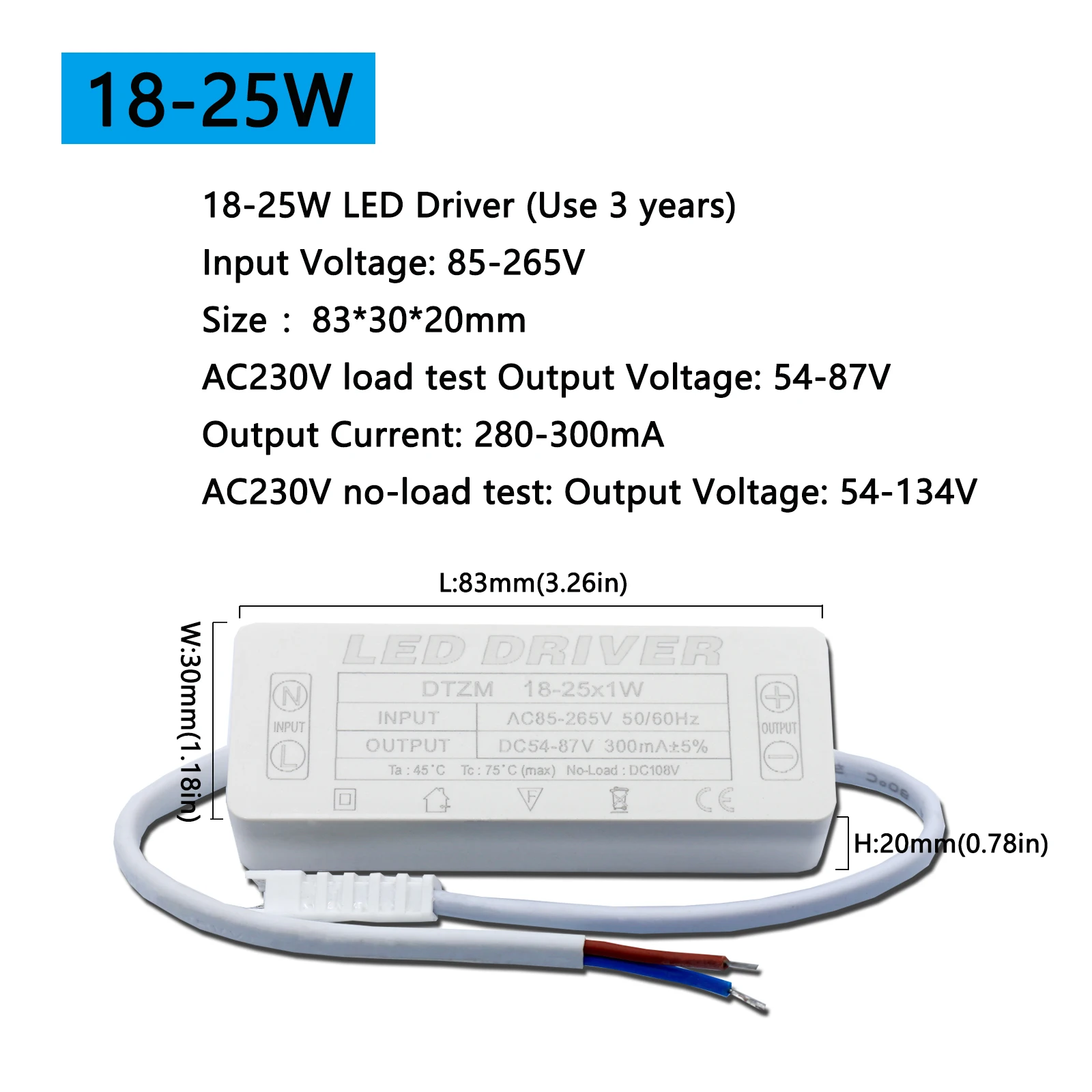 LED Driver 300mA 1-3w 4-7w 8-12w 18w 20w 18-25w 25-36w LED Constant Current  Driver Power Unit Supply For Driver LED Transformer