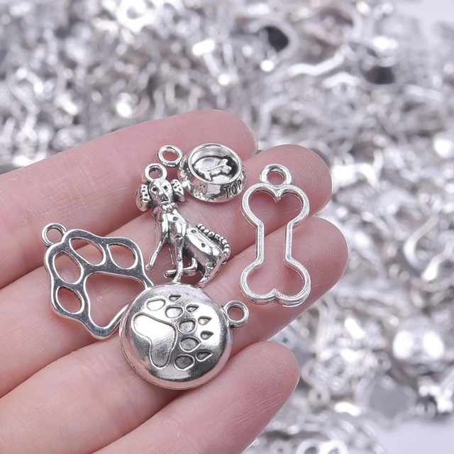 Charm Diy Dog Paw Charms Wholesale DOG Paw Print Charm Alloy